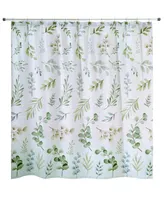 Avanti Ombre Leaves Botanical Printed Shower Curtain, 72" x 72"