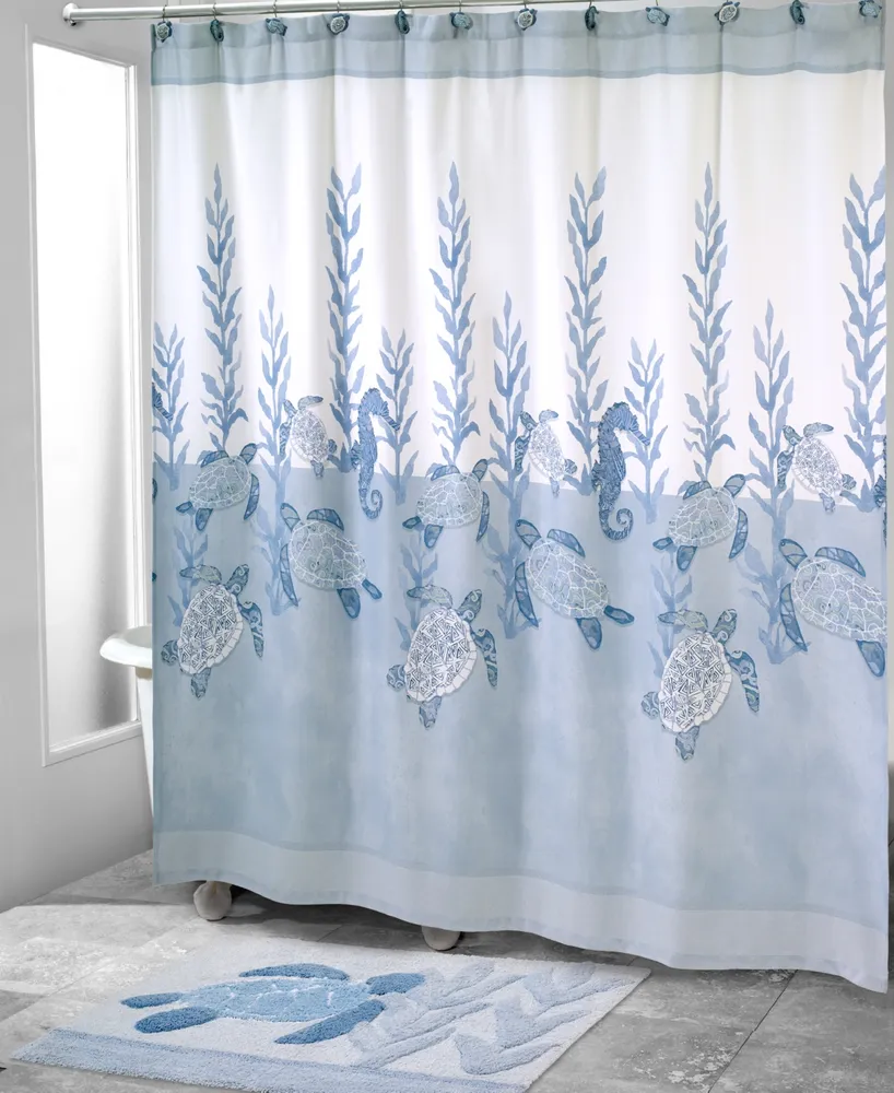 Avanti Caicos Sea Turtles Printed Shower Curtain, 72" x 72"