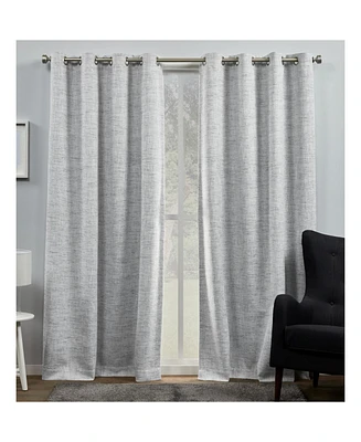 Exclusive Home Curtains Burke Blackout Grommet Top Curtain Panel Pair, 52" x 84", Set of 2