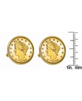 American Coin Treasures Gold-Layered 1800's Liberty Nickel Bezel Coin Cuff Links