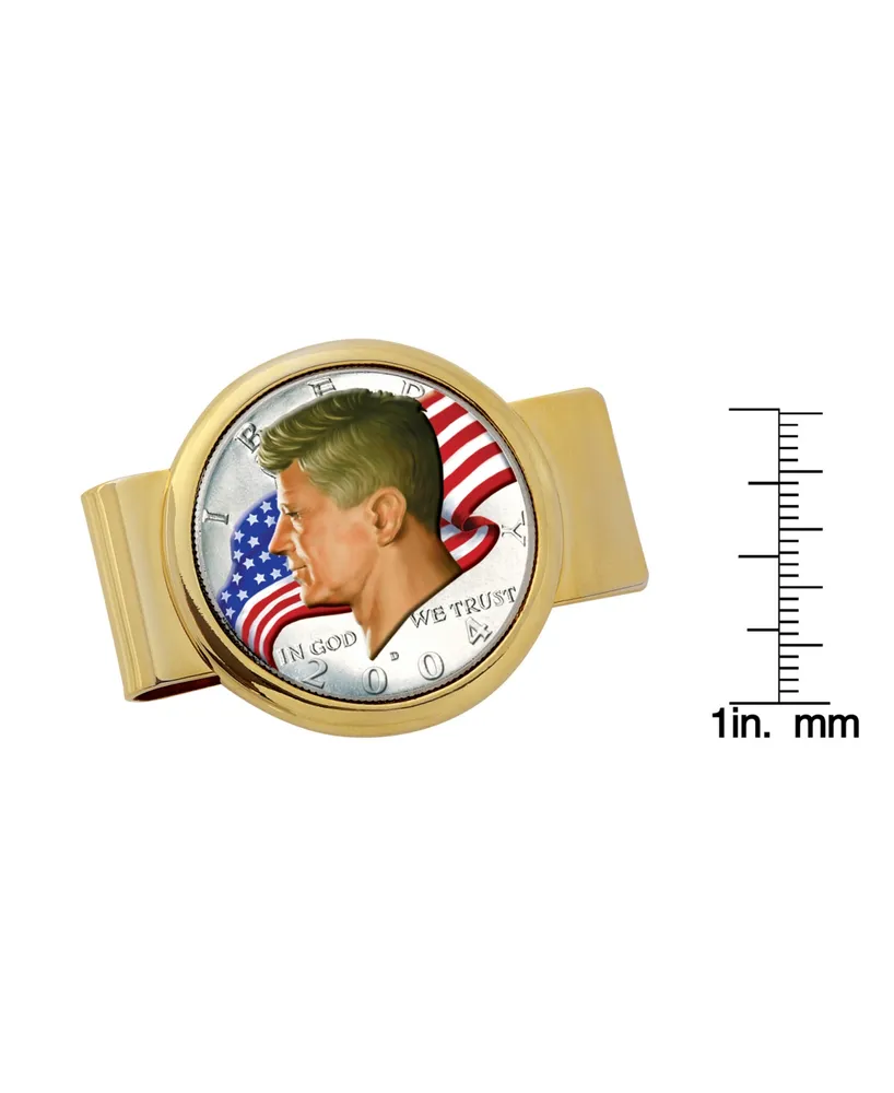 Men's American Coin Treasures Jfk Half Dollar Colorized American Flag Coin Money Clip
