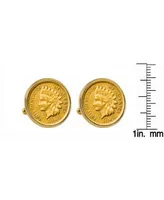 American Coin Treasures Gold-Layered Indian Penny Bezel Coin Cuff Links