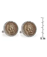 American Coin Treasures 1859 First-Year-Of-Issue Indian Head Penny Rope Bezel Coin Cuff Links