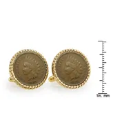 American Coin Treasures Civil War Indian Head Penny Rope Bezel Coin Cuff Links