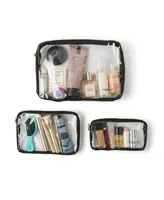 Baggallini Women's Clear Travel Pouches, Set of 3