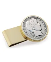 Men's American Coin Treasures Silver Barber Half Dollar Stainless Steel Coin Money Clip