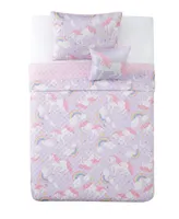 My World Rainbow Unicorn Twin 3 Piece Quilt Set