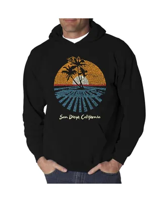La Pop Art Men's Cities San Diego Word Hooded Sweatshirt