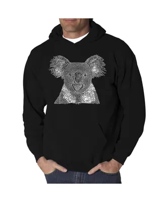 La Pop Art Men's Koala Word Hooded Sweatshirt
