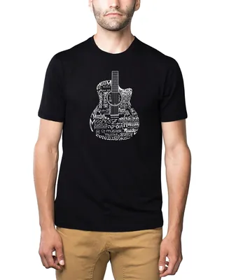 La Pop Art Men's Premium Word T-shirt - Languages Guitar