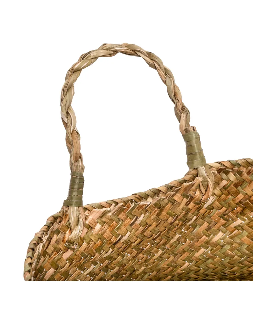 Honey Can Do Set of 2 Folding Seagrass Belly Baskets