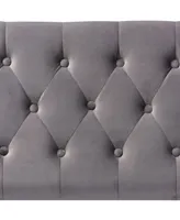 Furniture Valere Glam and Luxe Upholstered Button Tufted Storage Ottoman