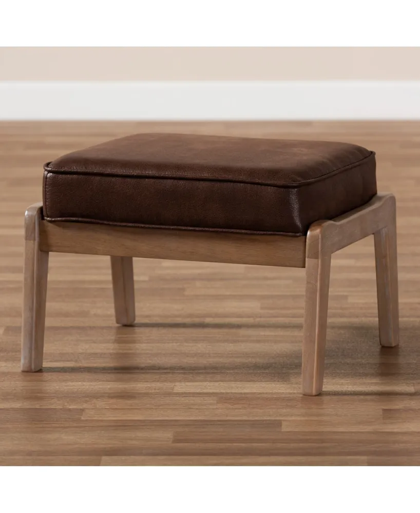 Furniture Sigrid Mid-Century Modern Upholstered Ottoman