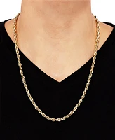 Men's Glitter Rope 24" Chain Necklace (4.5mm) in 14k Gold