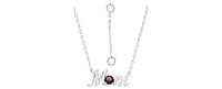 Giani Bernini Crystal Birth Month "Mom" Pendant Necklace Sterling Silver, 16" + 2" extender, Created for Macy's