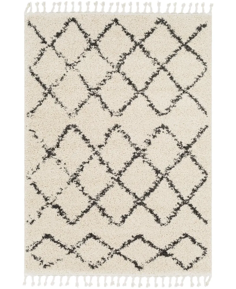 Surya Berber Shag Bbe- Charcoal 2' x 2'11" Area Rug