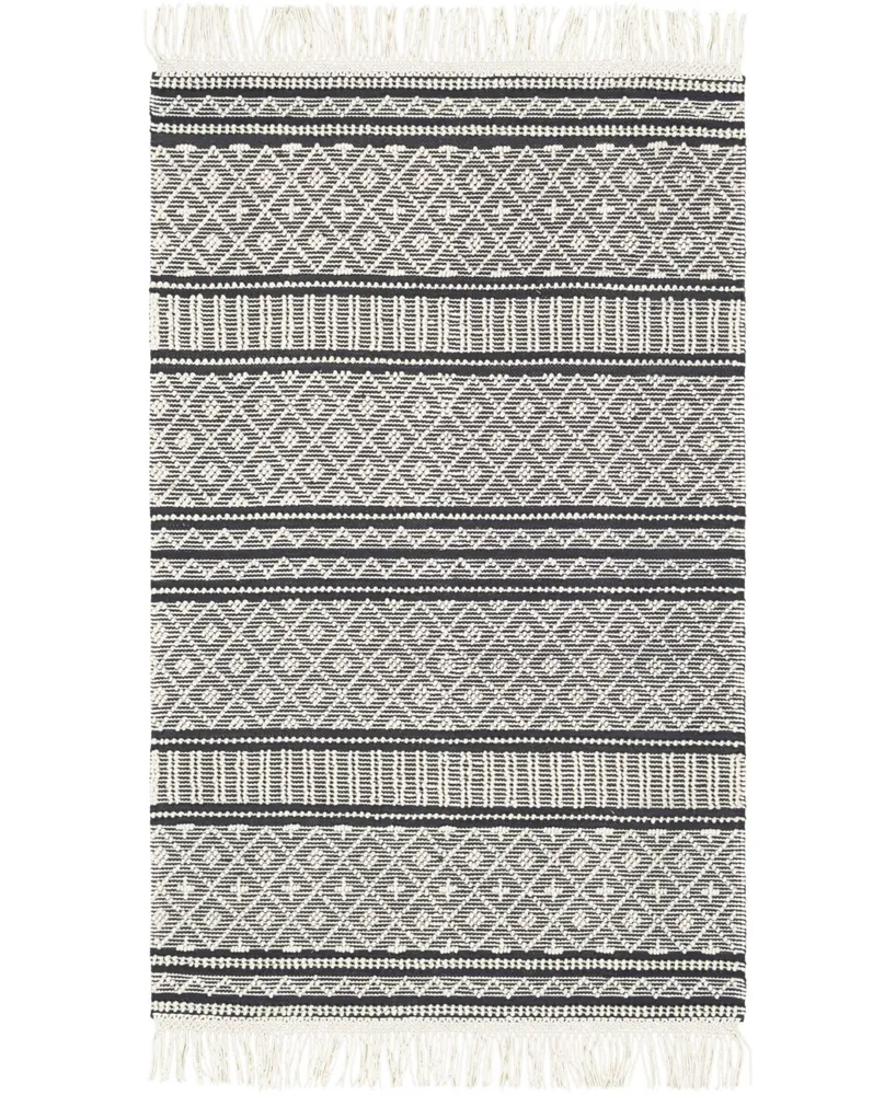 Livabliss Farmhouse Tassels Fts-2300 Charcoal 2' x 3' Area Rug