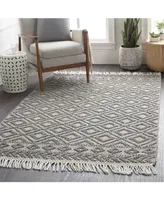 Closeout! Farmhouse Tassels Fts-2302 Black 6' x 9' Area Rug