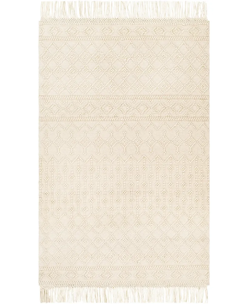 Livabliss Farmhouse Tassels Fts-2305 White 9' x 12' Area Rug