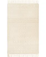 Livabliss Farmhouse Tassels Fts-2305 White 9' x 12' Area Rug