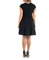 24seven Comfort Apparel Plus Keyhole Neck Dress