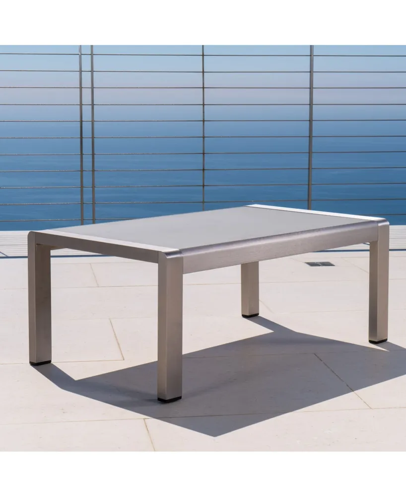 Noble House Cape Coral Outdoor Coffee Table with Glass Top