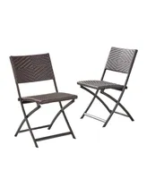 Noble House Winifred Outdoor Folding Chairs, Set of 2