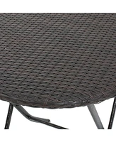 Noble House Malaga Outdoor 3 Piece Bistro Set with Cushions