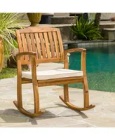 Noble House Dewitt Outdoor Rocking Chair with Cushion