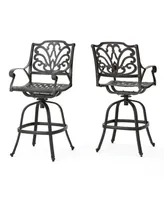 Noble House Alfresco Outdoor Cast Barstools, Set of 2