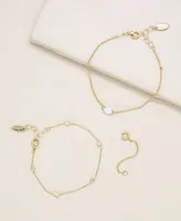 Ettika Opal Crystal Dainty Women's Bracelet Set with Extender Add On