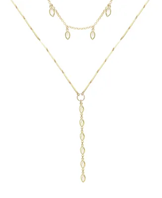 Ettika Ariella Glass Crystal Layered Lariat Women's Necklace Set