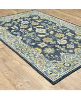 Jhb Design Garden GAR05 Navy 3'6" x 5'6" Area Rug