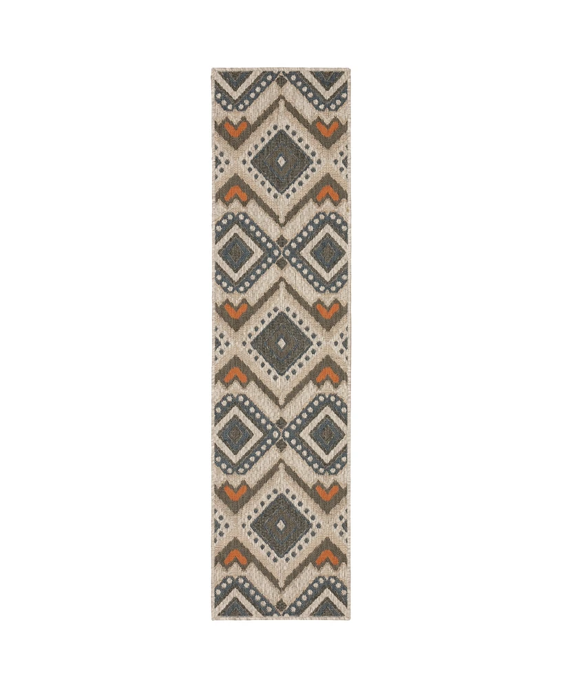 Oriental Weavers Latitude 002X3 Gray 1'10" x 7'6" Runner Rug