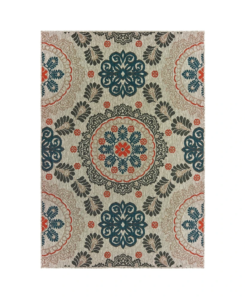 Oriental Weavers Latitude 1903W Gray 6'7" x 9'2" Outdoor Area Rug