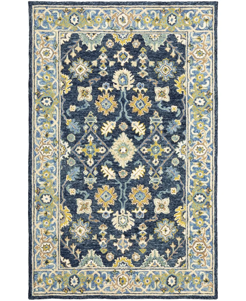 Jhb Design Garden GAR05 Navy 3'6" x 5'6" Area Rug