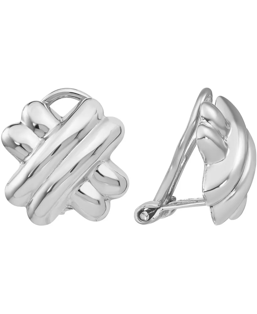 Polished Crisscross Clip-On Earrings