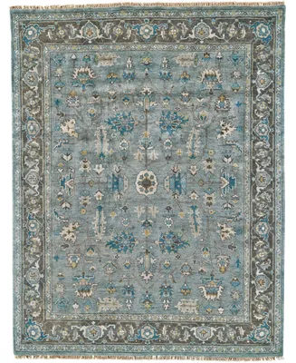 Feizy Ustad R6109 Slate 7'9" x 9'9" Area Rug