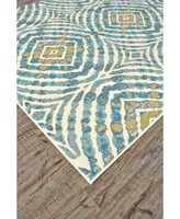 Feizy Keats R3469 Teal 2'7" x 8' Runner Rug