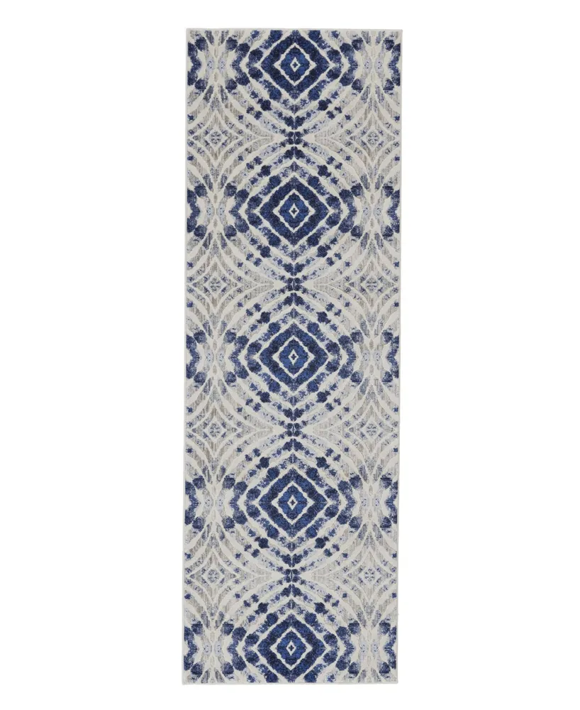 Feizy Milton R3469 Blue 2'7" x 8' Runner Rug