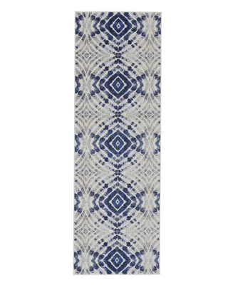 Feizy Milton R3469 Blue 2'7" x 8' Runner Rug