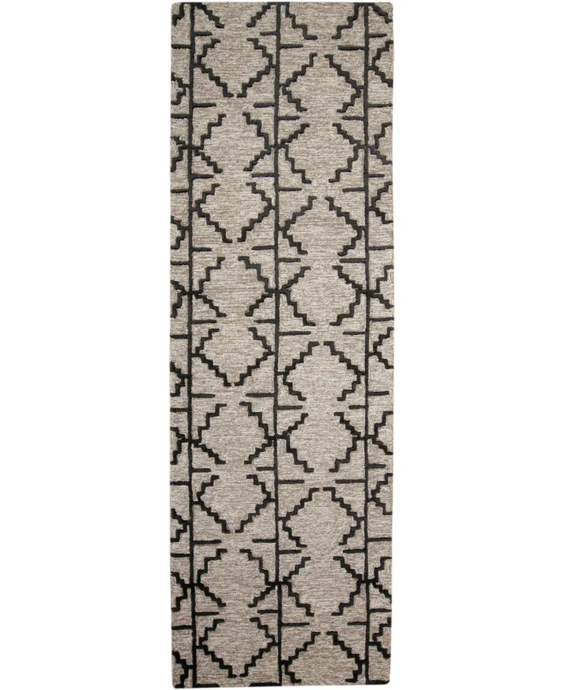 Feizy Enzo R8732 Charcoal 2'6" x 8' Runner Rug