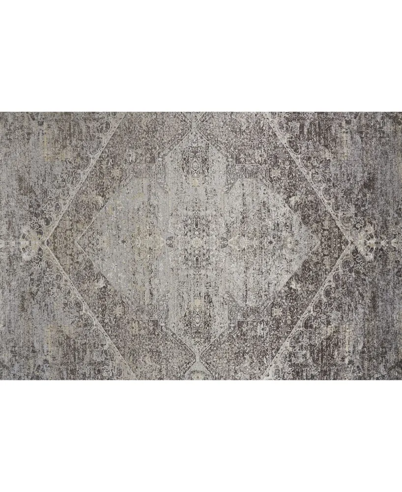 Feizy Sarrant R3963 Charcoal 4' x 5'3" Area Rug