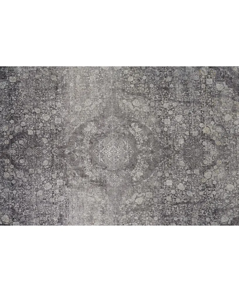 Feizy Sarrant R3967 Charcoal 4' x 5'3" Area Rug