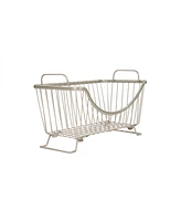 Spectrum Diversified Ashley Stackable Wire Basket with Raised Feet and Looped Handles, Small