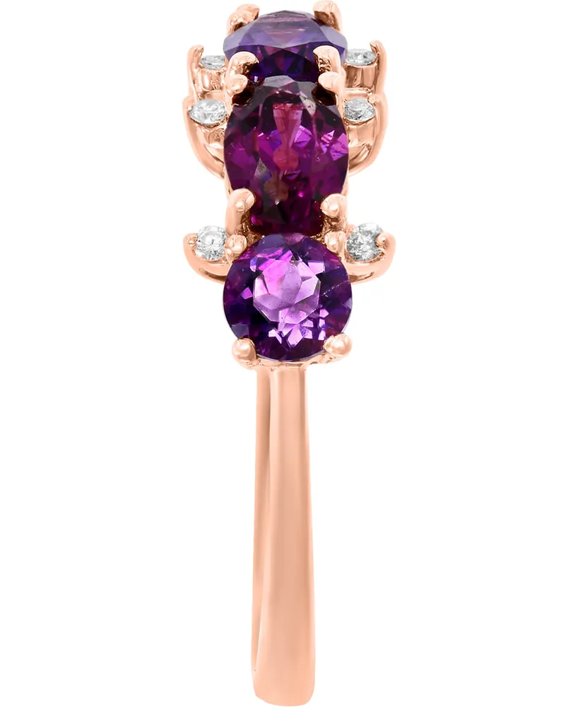 Lali Jewels Multi-Gemstone (2-1/4 ct. t.w.) & Diamond (1/20 ct. t.w.) Ring in 14k Rose Gold