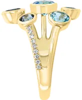 Lali Jewels Multi-Gemstone (2 ct. t.w.) & Diamond (1/10 Ring 14k Gold
