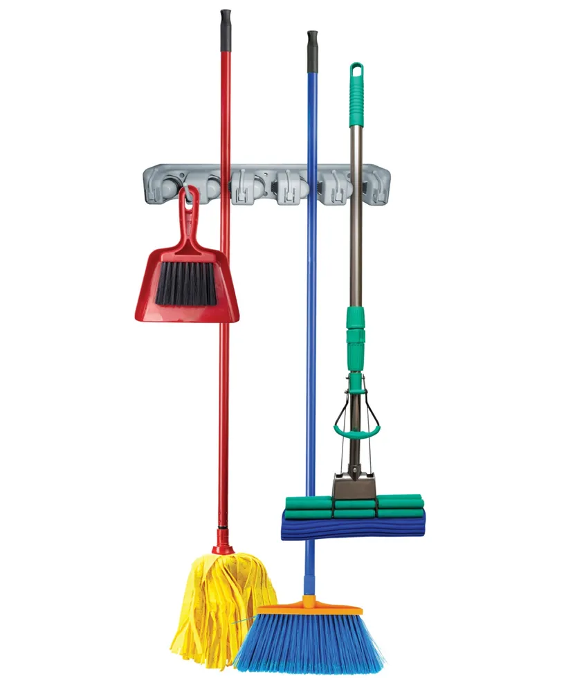 Sorbus Broom and Mop Wall Mounted Storage Organizer