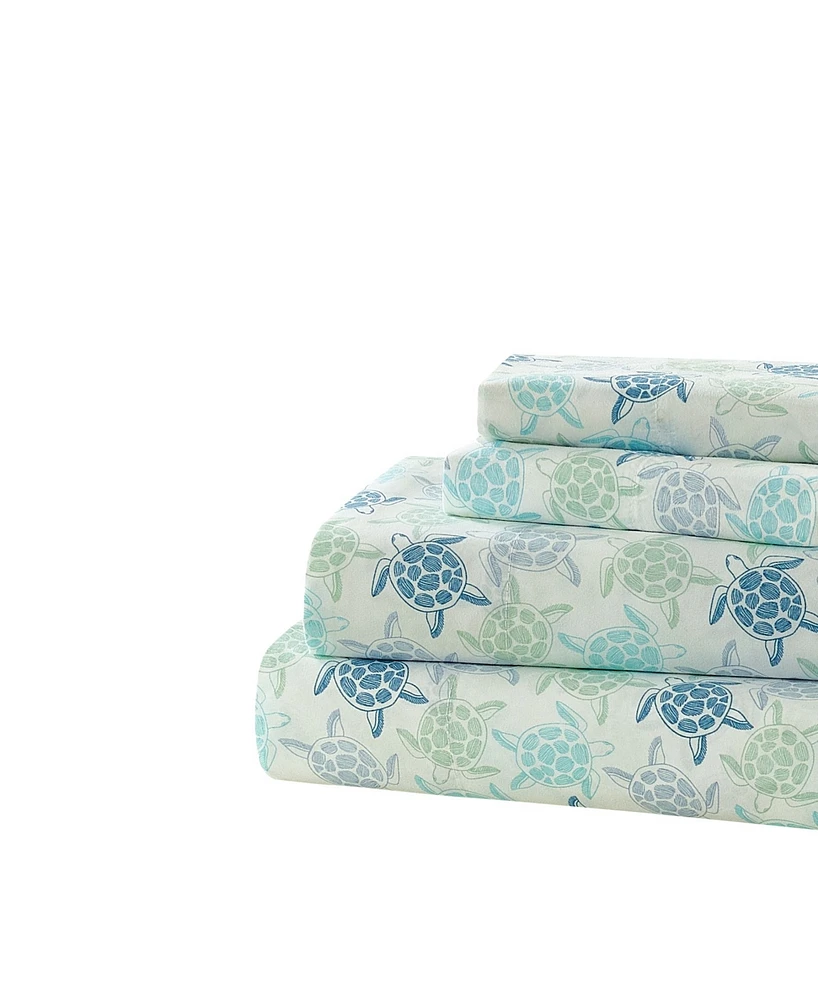 Seaside Resort Turtle Road Printed Sheet Set, Twin