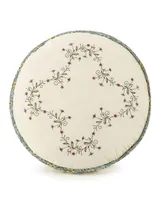 Modern Heirloom Olivia Embroidered 14" Round Decorative Pillow